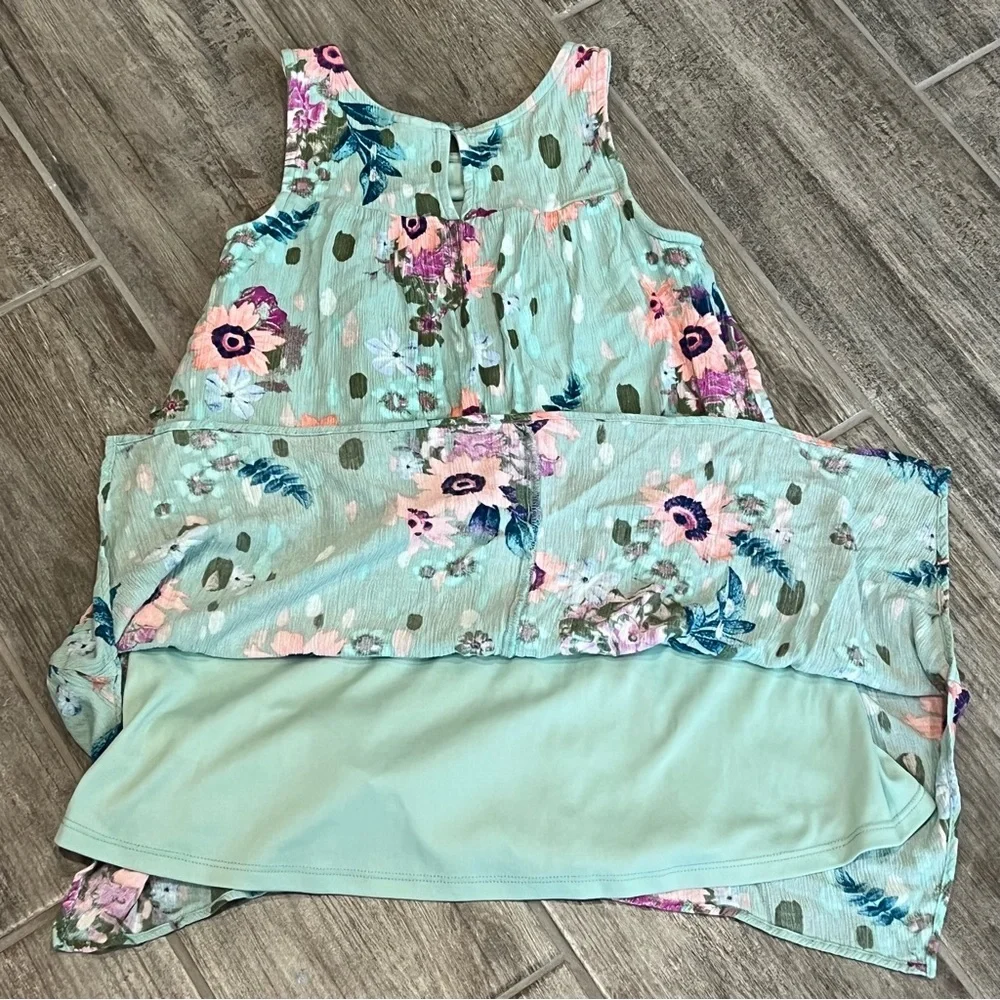 Mudd Floral Dress Lace Trim Sleeveless Casual Summer Dress Girls Size 7/8‎